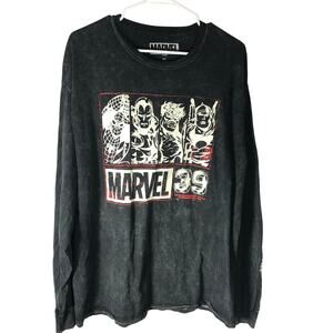 Marvel Tee Shirt XL Mens Black Wash Spider Man Iron Man The Incredible Hulk Thor